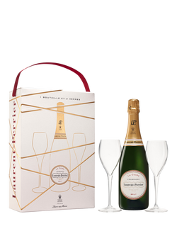 Laurent-Perrier La Cuvée Champagne & 2 Glasses Gift Set, 75cl, Multi Multi