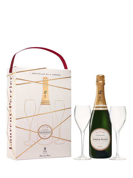 Laurent-Perrier La Cuvée Champagne & 2 Glasses Gift Set, 75cl, Multi Multi