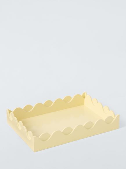 John Lewis Scalloped Bubble Tray, Pastel Yellow, Yellow