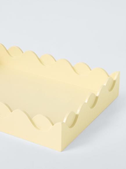 John Lewis Scalloped Bubble Tray, Pastel Yellow - view 2, Yellow