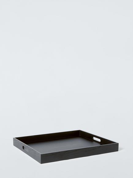 John Lewis Footstool Tray, FSC-Certified (Acacia Wood), Black - view 2, Black