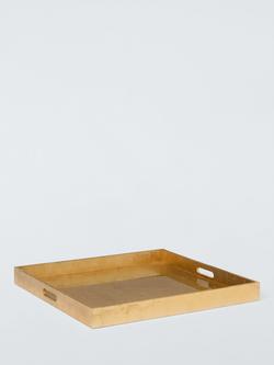 John Lewis Rectangular Lacquer Footstool Tray, FSC-Certified (MDF), 60cm, Gold, Gold
