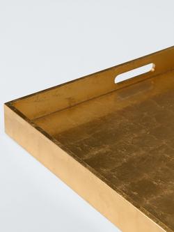 John Lewis Rectangular Lacquer Footstool Tray, FSC-Certified (MDF), 60cm, Gold - view 2, Gold