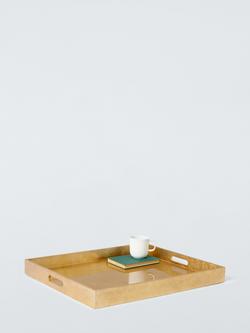 John Lewis Rectangular Lacquer Footstool Tray, FSC-Certified (MDF), 60cm, Gold, Gold