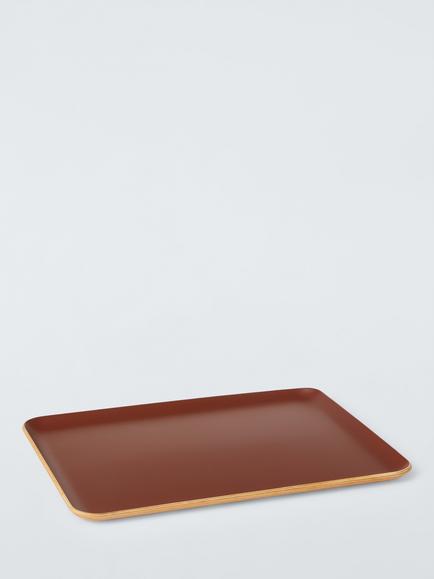 John Lewis The Colour Edit Large Tray, FSC-Certified (Oak/Poplar Wood), Red