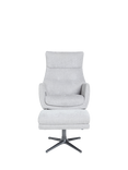 John Lewis OUTLET Ease Recliner Armchair and Footstool, Like New, Soft Weave Grey