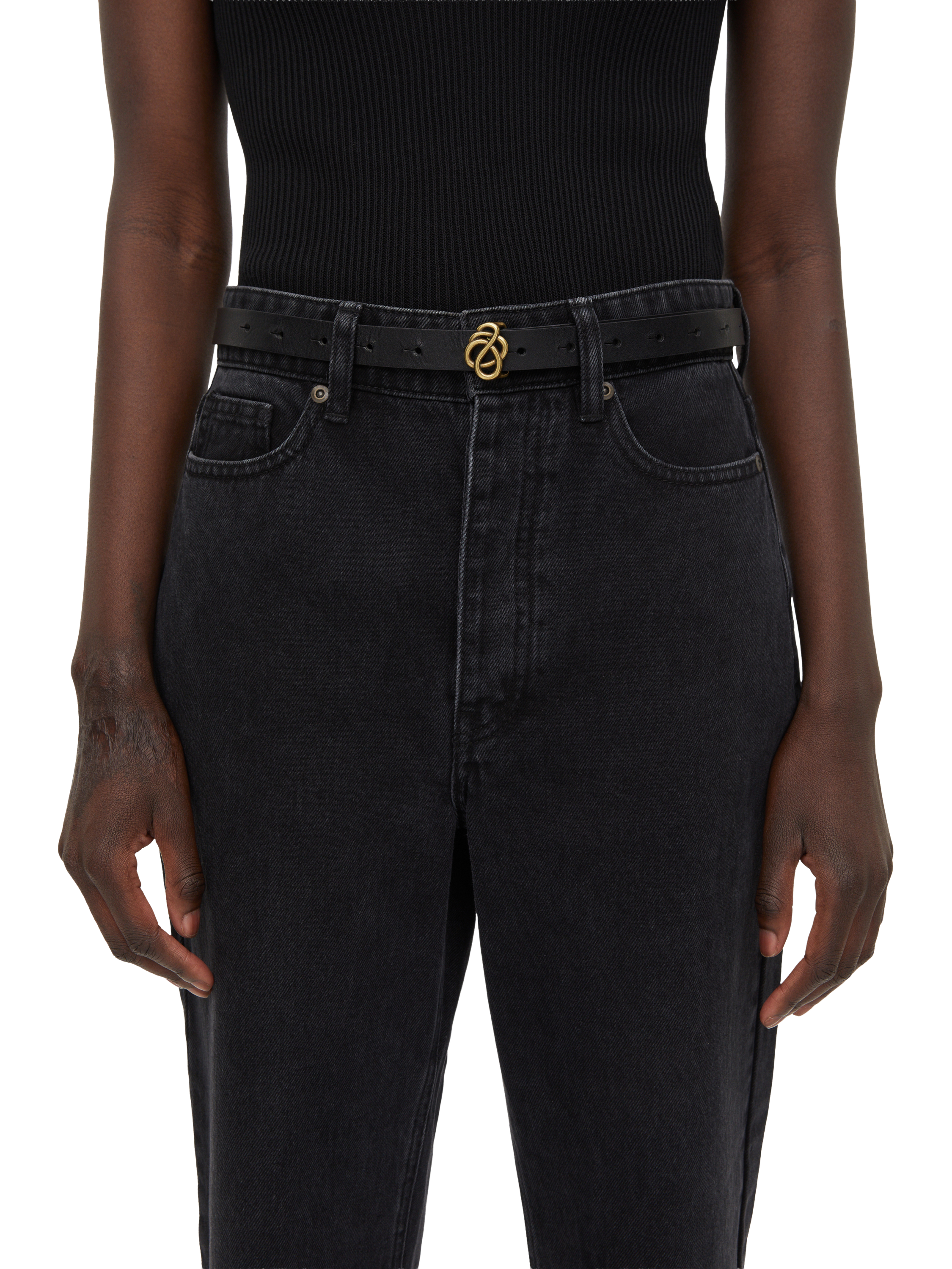 Product image 2 of 2, which shows By Malene Birger Ouma Leather Belt, Black