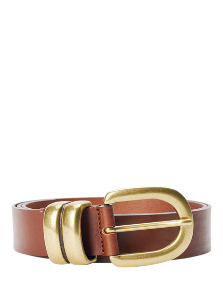 By Malene Birger Leather Zoira Belt, One Size, Dark Brown