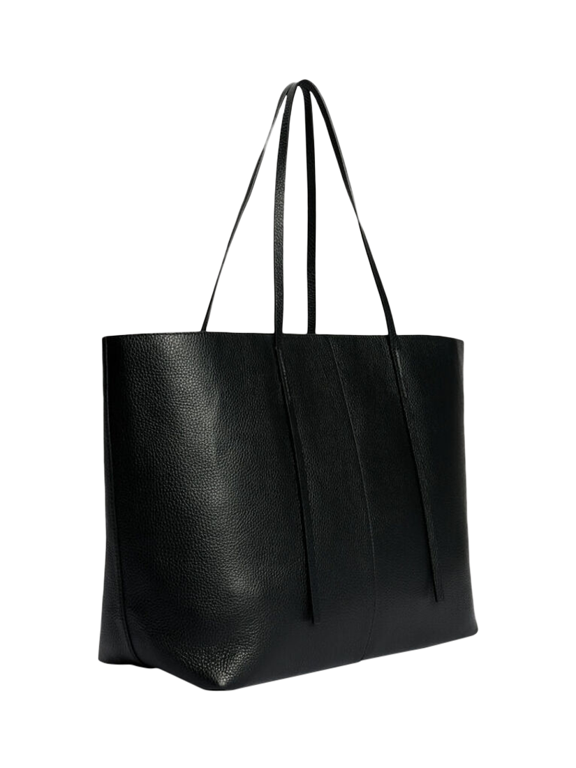 Product image 2 of 3, which shows By Malene Birger Abilla Leather Tote Bag, Black