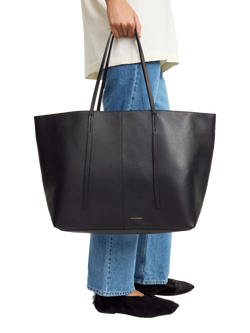 By Malene Birger Abilla Leather Tote Bag - view 2, Black
