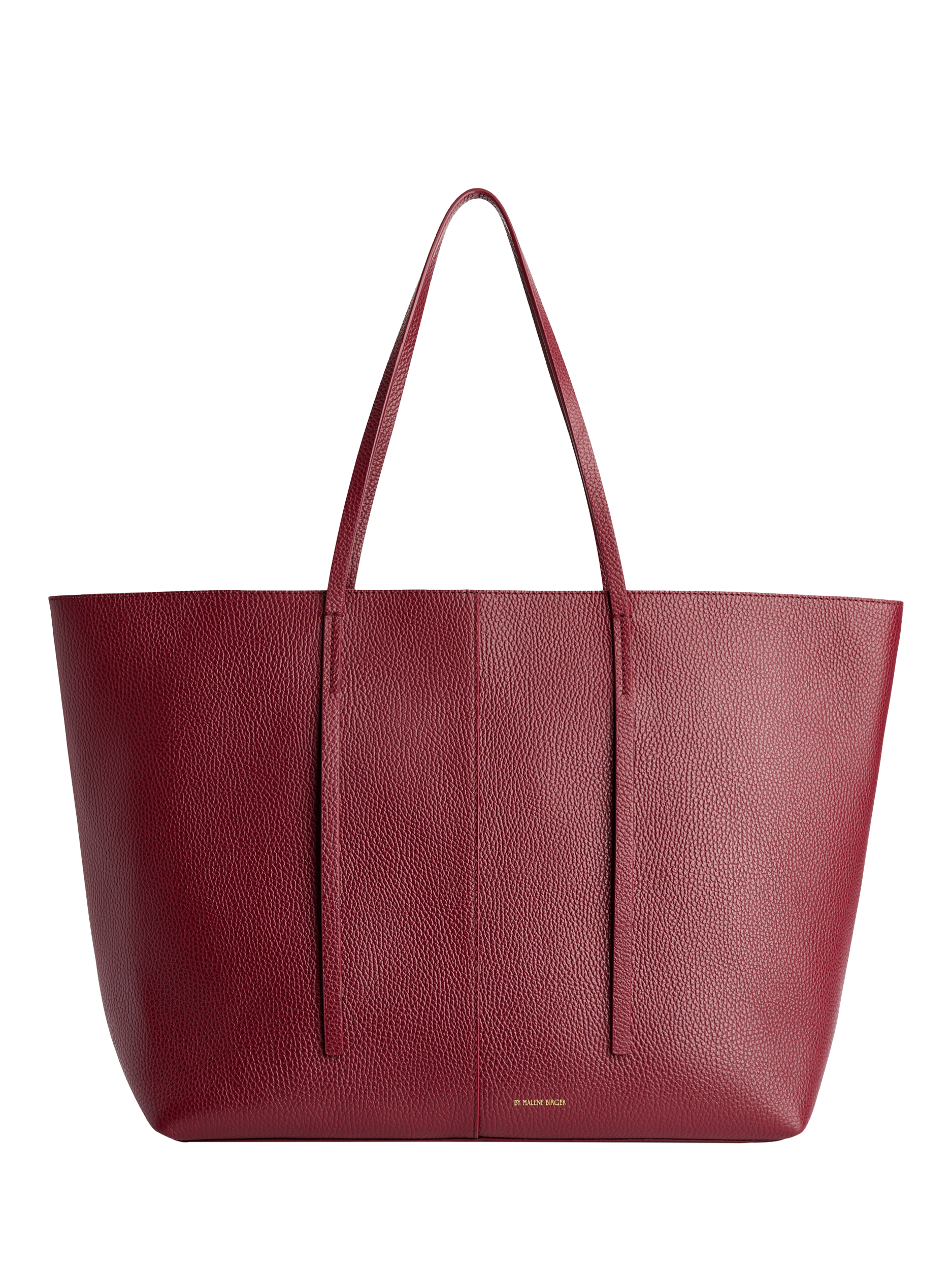 Product image 1 of 3, which shows By Malene Birger Abilla Leather Tote Bag, Cabernet