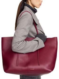 By Malene Birger Abilla Leather Tote Bag - view 2, Cabernet