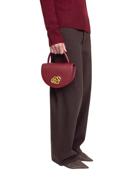 By Malene Cebella Leather Shoulder Bag - view 2, Cabernet