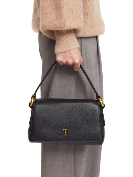 By Malene Birger Lellie Leather Shoulder Bag, Black - view 2, Black
