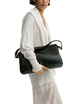 By Malene Birger Lelou Leather Shoulder Bag, Black - view 2, Black