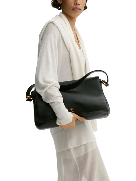 By Malene Birger Lelou Leather Shoulder Bag, Black - view 2, Black