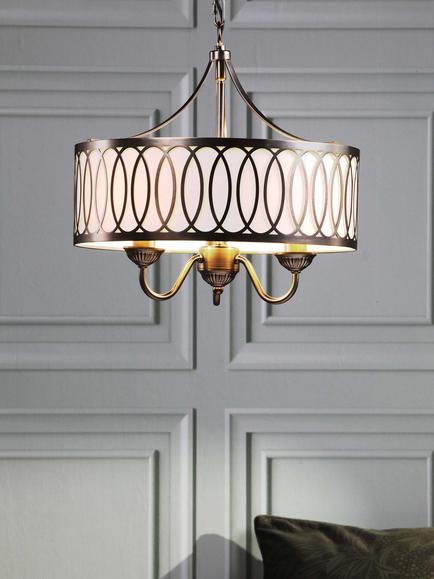 Laura Ashley Allerford Pendant Ceiling Light, Satin Bronze - view 2, Metallic Bronze