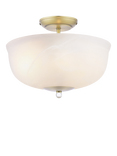 Laura Ashley Cossington Semi Flush Ceiling Light, Antique Brass