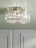 Laura Ashley Fernhurst Cut Glass Small Flush Ceiling Light, Antique Brass