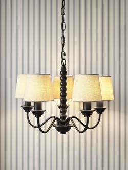 Laura Ashley Norbury 5 Arm Chandelier Ceiling Light, Black - view 2, Black Black