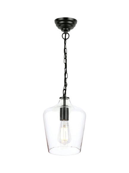 Laura Ashley Ockley Pendant Ceiling Light, Black, Black Black