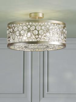 Laura Ashley Tilbrook Flush Ceiling Light, Champagne - view 2, Natural Champagne