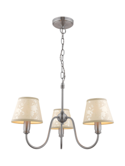 Laura Ashley Westbourne 3 Arm Pendant Ceiling Light, Pewter, Pewter