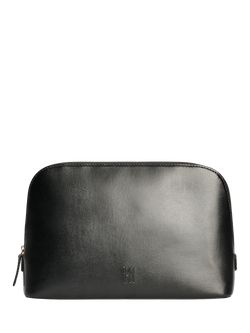 By Malene Birger Aya Medium Leather Cosmetics Bag, Black, Black
