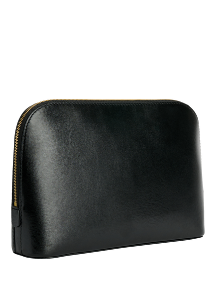 By Malene Birger Aya Medium Leather Cosmetics Bag, Black - view 2, Black