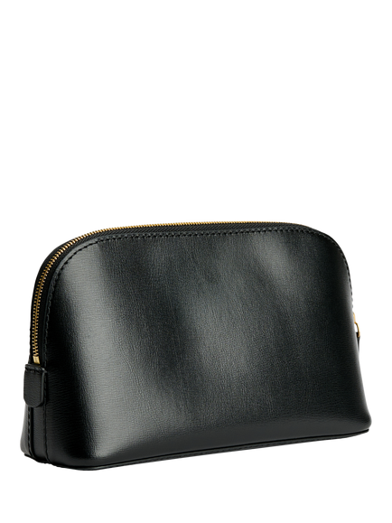 By Malene Birger Aya Small Leather Cosmetics Case, Black - view 2, Black
