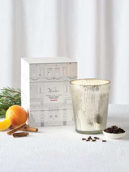 The White Company Winter 2 Wick Candle in Glass Holder - view 2, White