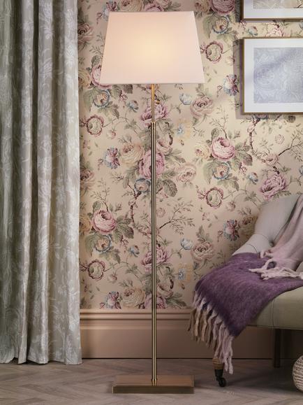 Laura Ashley Bartley Floor Lamp, Antique Brass - view 2, Antique Brass