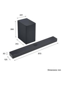 LG USC9S Bluetooth Wi-Fi Soundbar with Dolby Atmos, DTS:X & Wireless Subwoofer, Black - view 2, Black