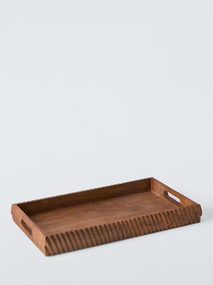 John Lewis Rustic Tray, 51cm, FSC-Certified (Mango Wood), Natural
