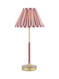 Laura Ashley Denwick Pleat Stripe Table Lamp, Claret