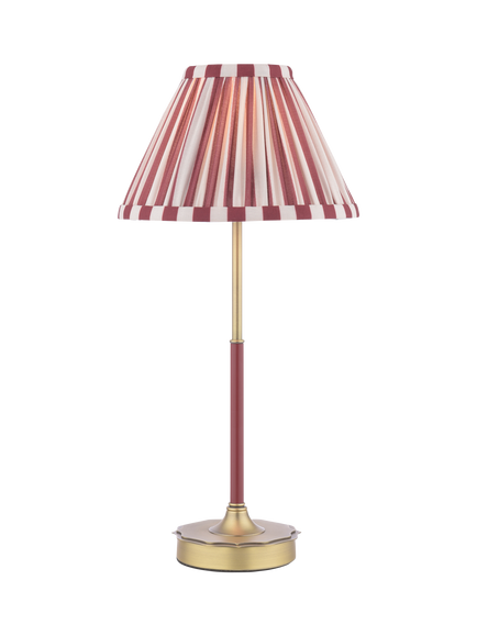 Laura Ashley Denwick Pleat Stripe Table Lamp, Claret, Red Claret