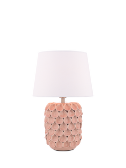 Laura Ashley Marwick Ceramic Table Lamp, Pink, Pink Light