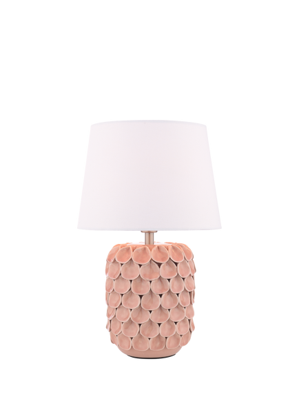 Laura Ashley Marwick Ceramic Table Lamp, Pink, Pink Light