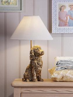 Laura Ashley Cocker Spaniel Dog Table Lamp, Gold - view 2, Gold Gold
