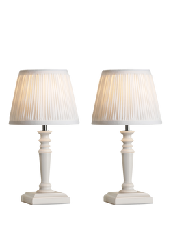 Laura Ashley Tate Table Lamp, Set of 2, Off White, White Off White