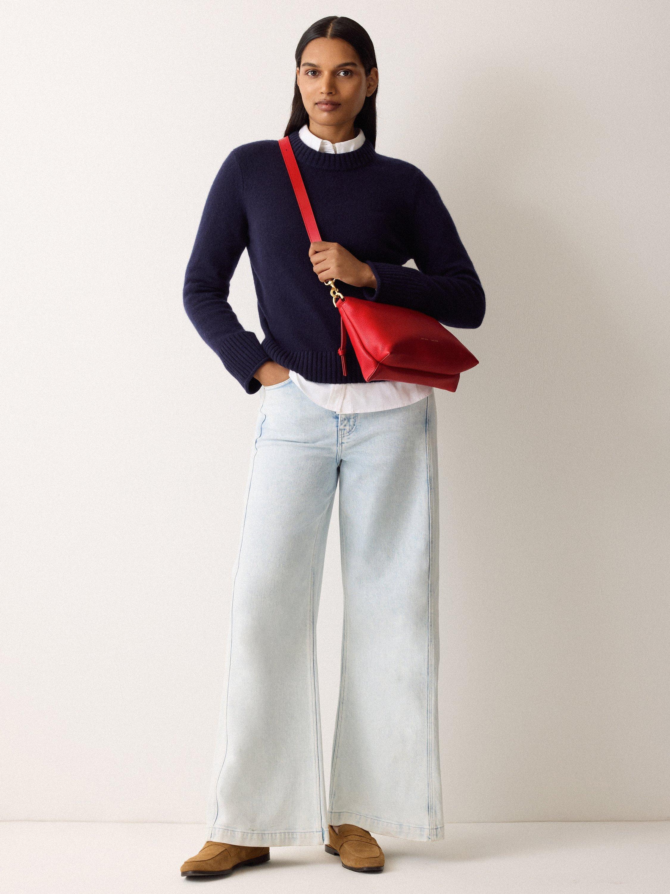 Product image 2 of 2, which shows Jigsaw Ava Pebble Leather Crossbody Bag, Red