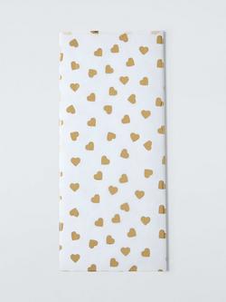 John Lewis Foil Hearts Tissue Paper, White/Gold, White/Gold