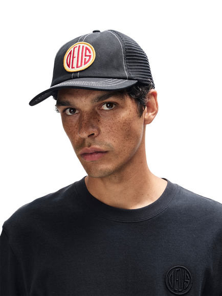 Deus ex Machina Pill Trucker Hat, Mechanic Blue, Mechanic Blue