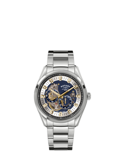 Rotary RGB10007/05 Men's Seamatic Eclipse Bracelet Strap Watch, Silver, Silver