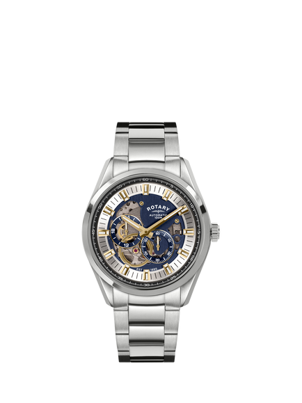 Rotary RGB10007/05 Men's Seamatic Eclipse Bracelet Strap Watch, Silver, Silver