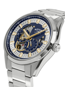 Rotary RGB10007/05 Men's Seamatic Eclipse Bracelet Strap Watch, Silver - view 2, Silver