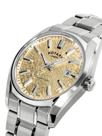 Rotary RGB10011/03 Men's Lumen Bracelet Strap Watch, Silver - view 2, Silver