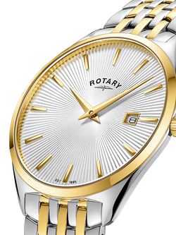 Rotary GB08011/02 Men's Ultra Slim Bracelet Strap Watch, Silver - view 2, Silver