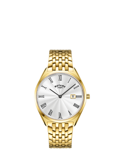 Rotary GB08013/01 Men's Ultra Slim Bracelet Strap Watch, Gold, Gold