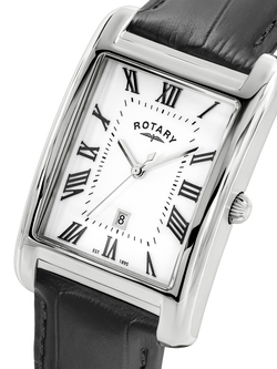 Rotary GS05750/01 Men's Heritage Astoria Leather Strap Watch, Black - view 2, Black